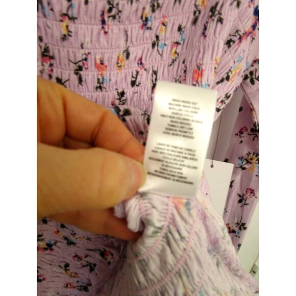 LORD & TAYLOR Design Lab Women's Lavender Floral Long Sleeve Top Large - NWT - Picture 10 of 15